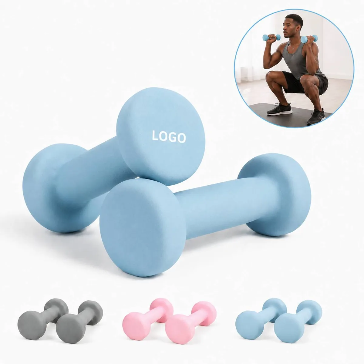 Non-Slip PVC Dumbbell for Strength Training & Home Workouts