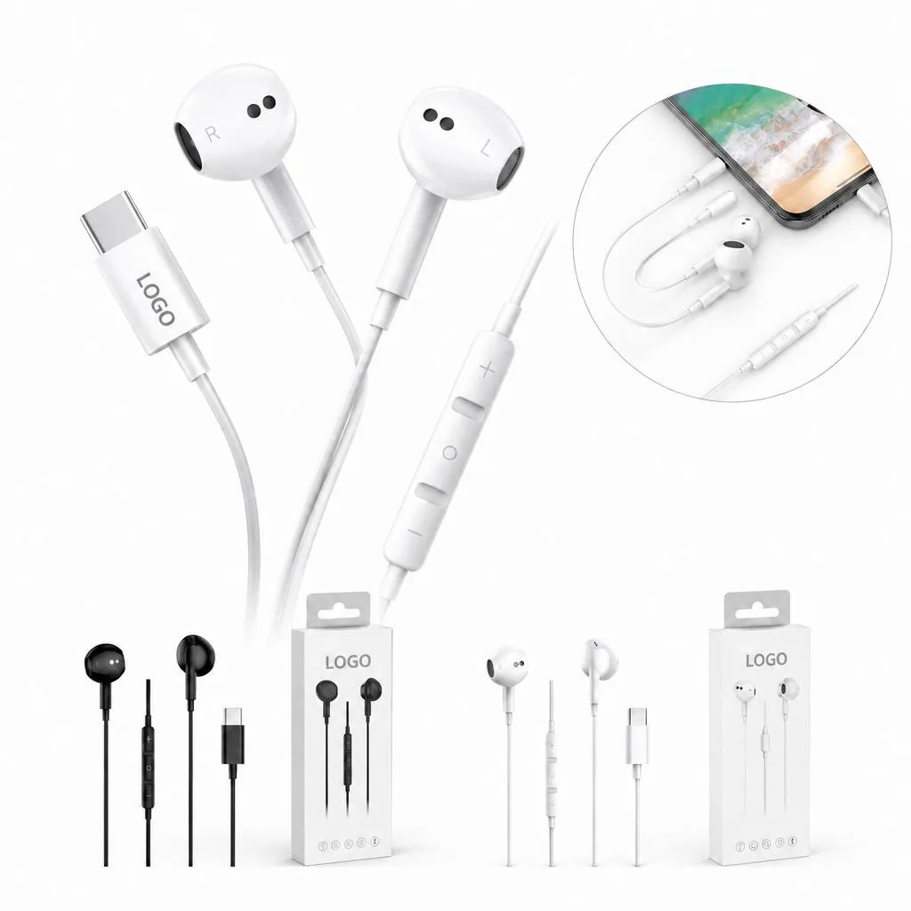 Type-C Magnetic HiFi Stereo Wired Earphone with DAC and Mic