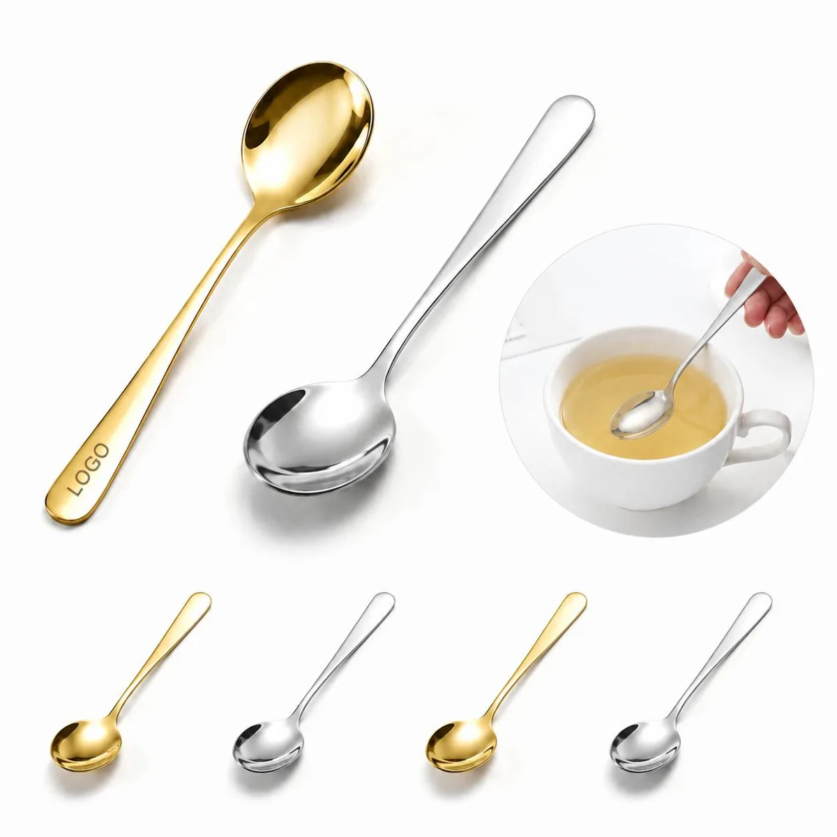 Polished Stainless Steel Dessert Spoon for Ice Cream &