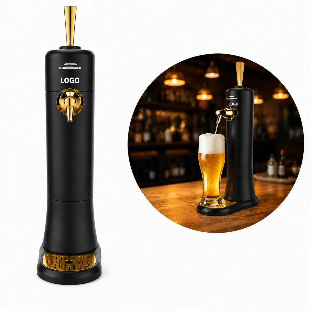 Compact Draft Beer Dispenser with Cooling System