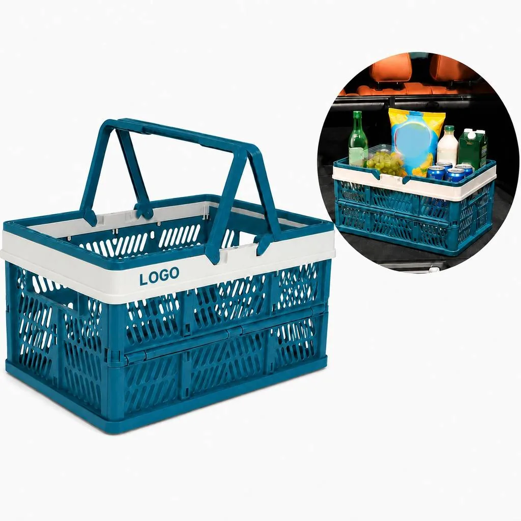 Collapsible Storage Basket with Handles for Home