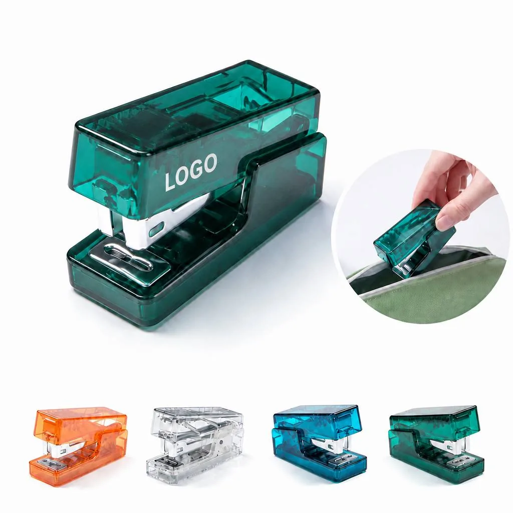 Mini Non-Slip Desktop Stapler with Transparent Staple glass panel