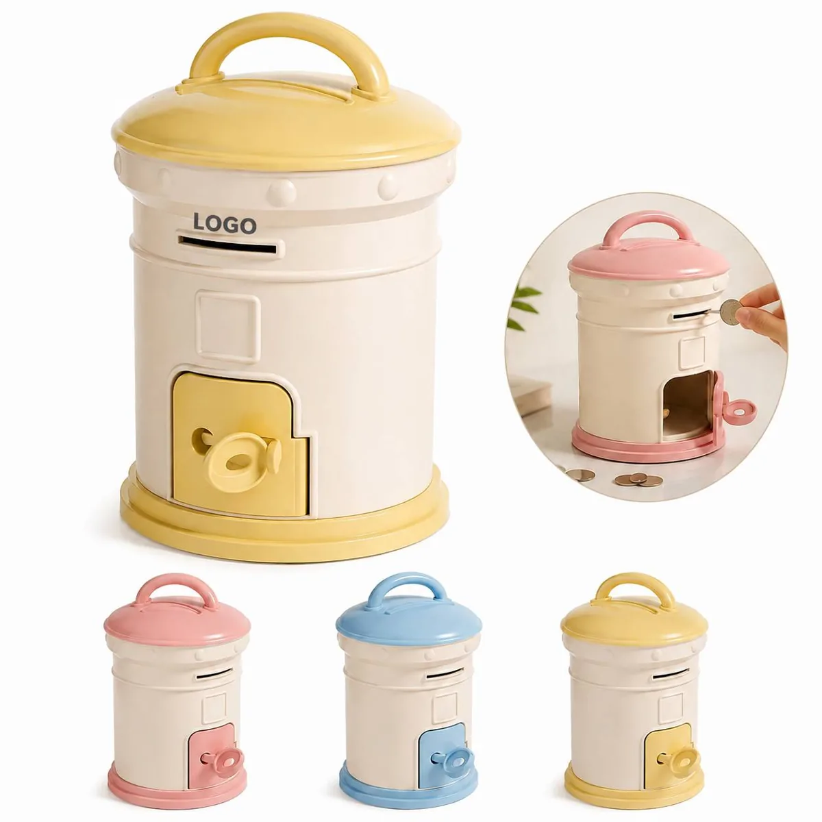 Lockable Mailbox Coin Bank for Kids with Keys