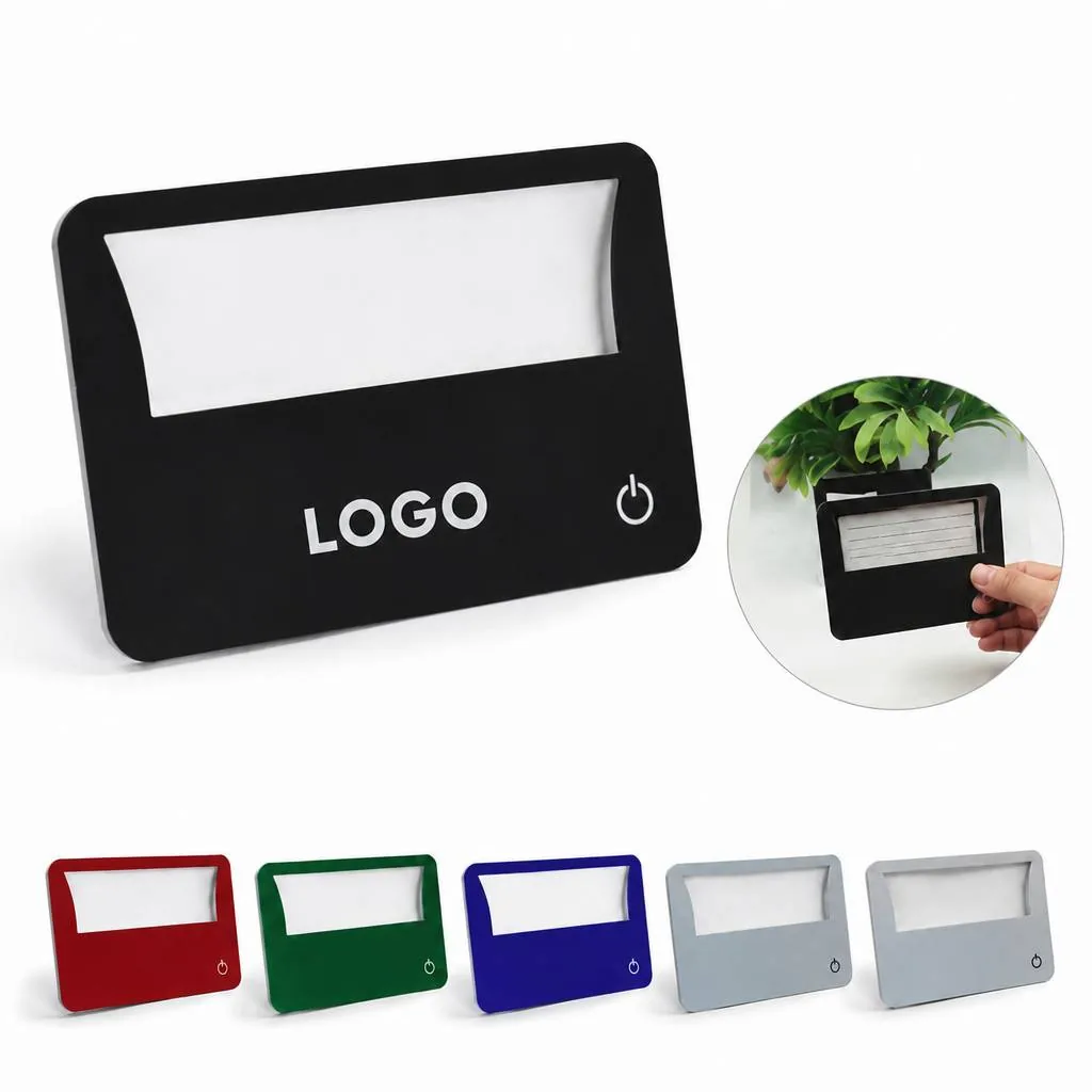 LED Card Magnifier with Built-in Light for Reading Fine
