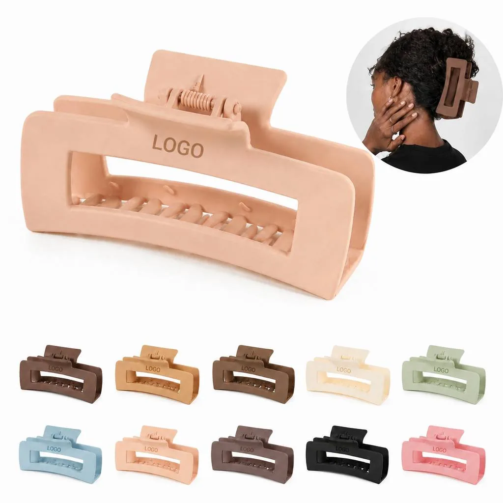 Matte Square Hair Claw Clip for Thick Curly Hair, 4.13 Inch