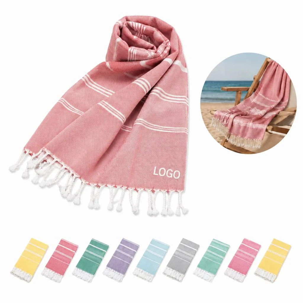 Quick-Dry Turkish Cotton Fringed Beach Towel