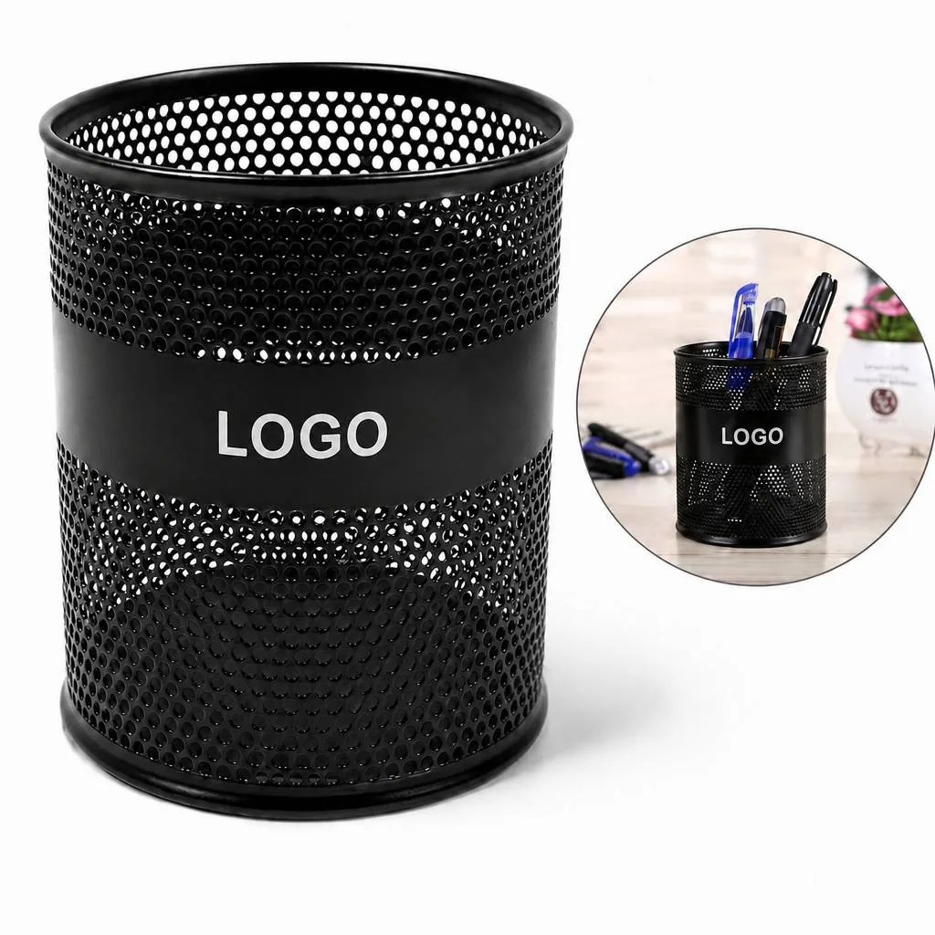 Multifunctional Metal Mesh Pen Holder with Multiple