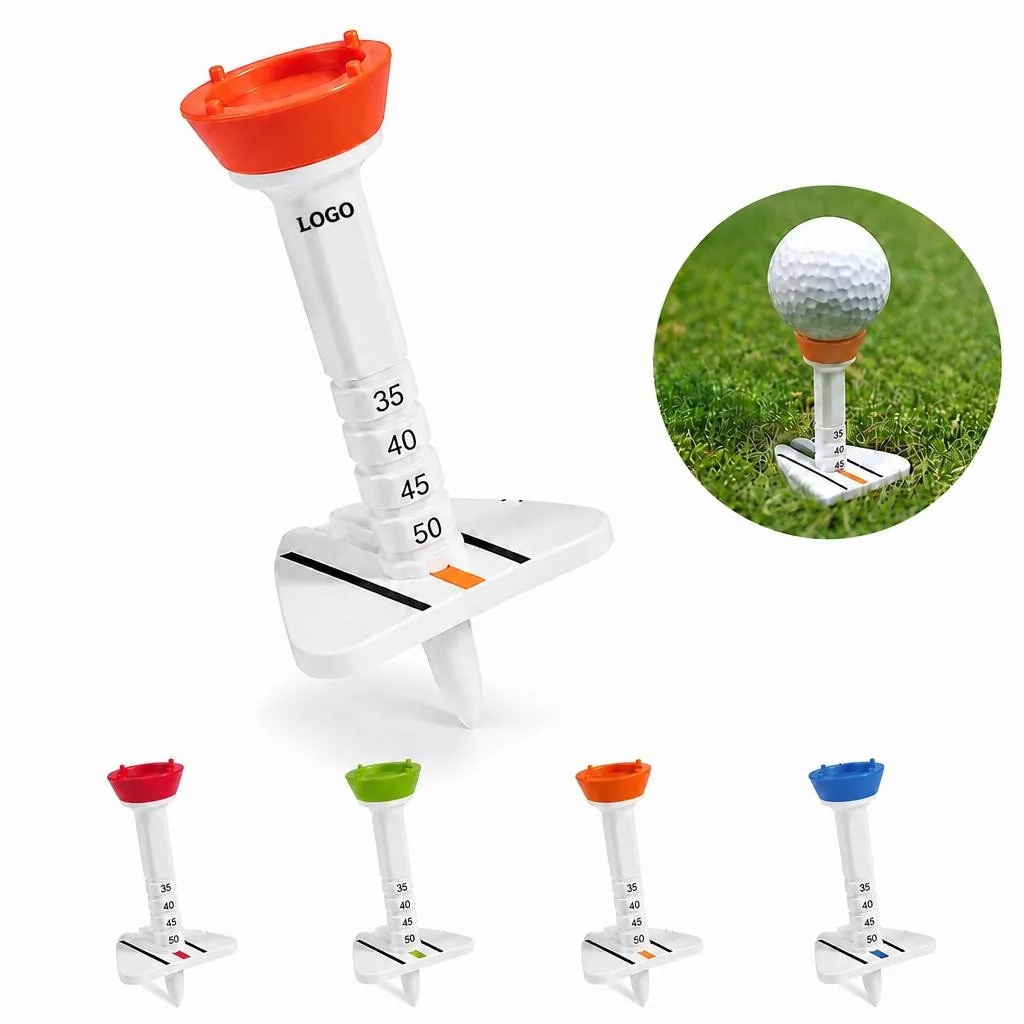 Adjustable Height Golf Tees with Visual Guide