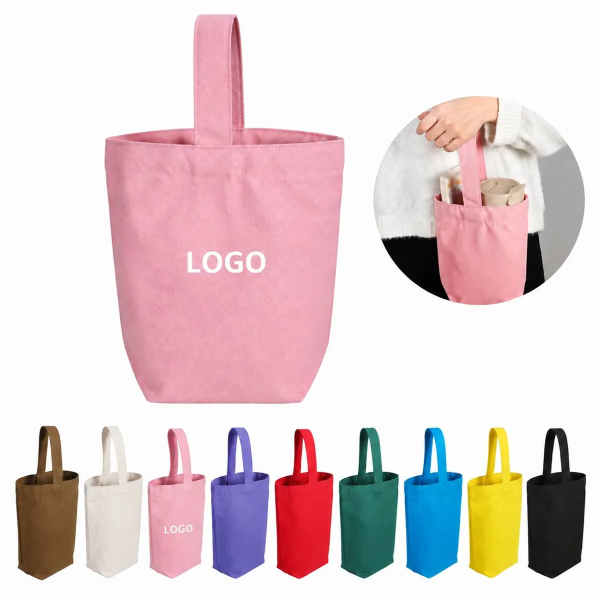 12oz Mini Canvas Tote Bags for Gifts, Reusable & Sturdy