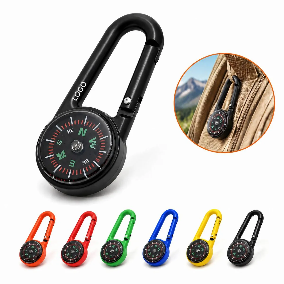 Mini Compass Carabiner Clip for Outdoor Navigation
