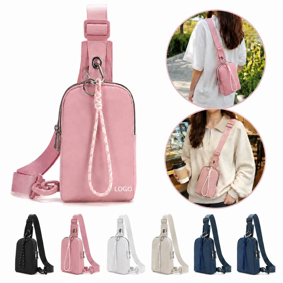 Adjustable Tear-Resistant Sling Bag for Sports Travel