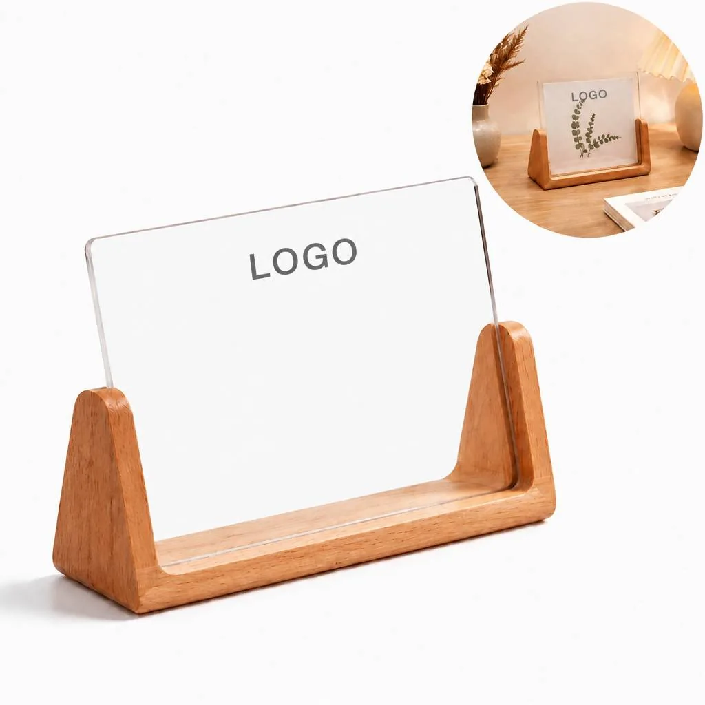 Clear Acrylic Wood Photo Frame for Wall Display