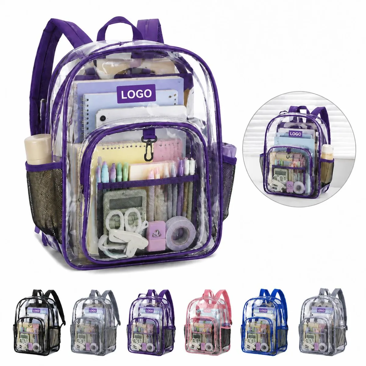 Clear Waterproof PVC Backpack for Events & Travel