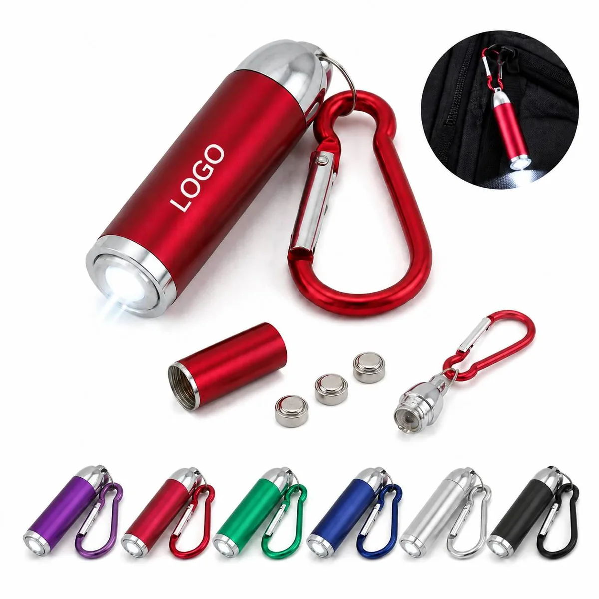 Carabiner Mini LED Flashlight with Keychain Clip for Everyday Use