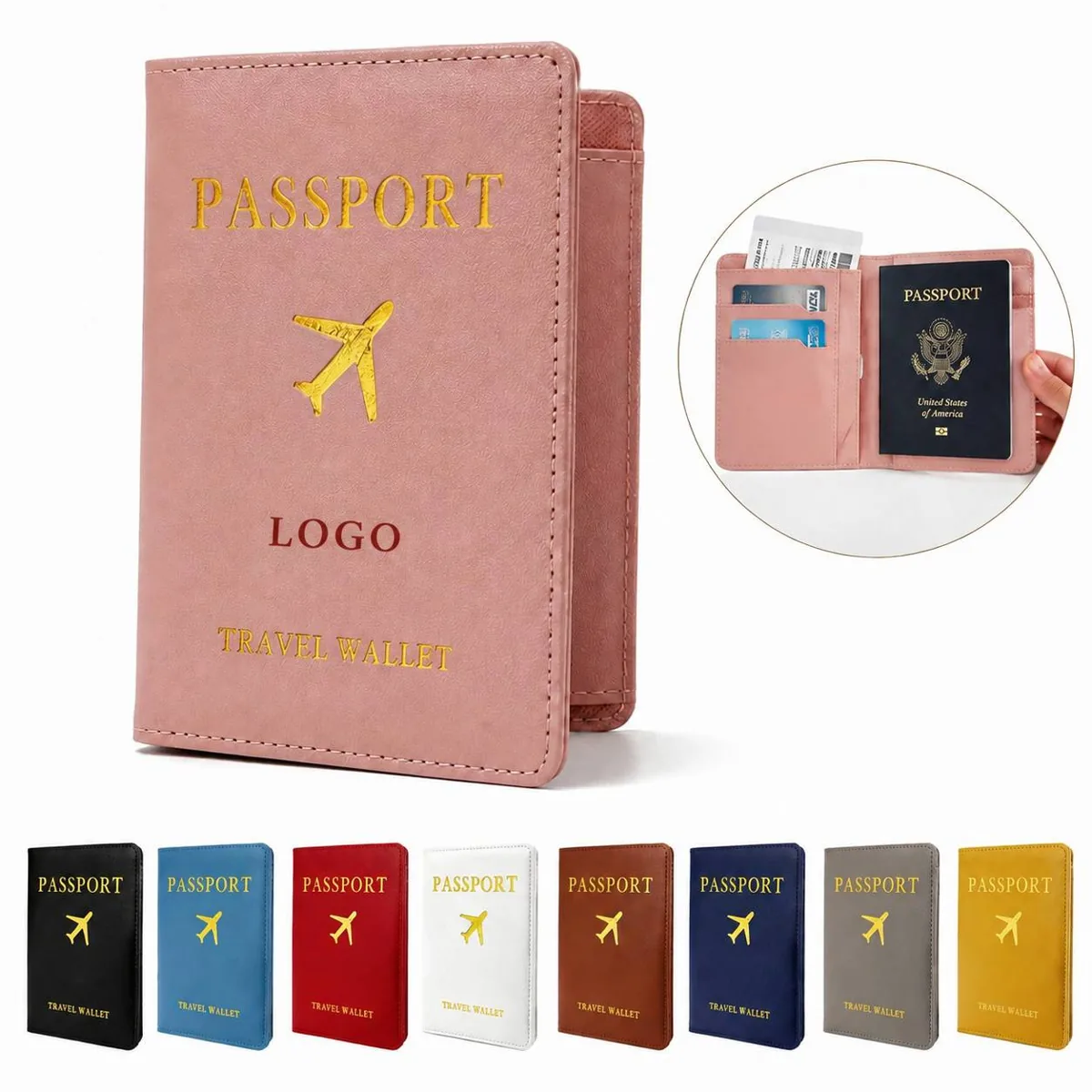 Genuine Leather Passport Wallet with Waterproof Cover for Everyday Use