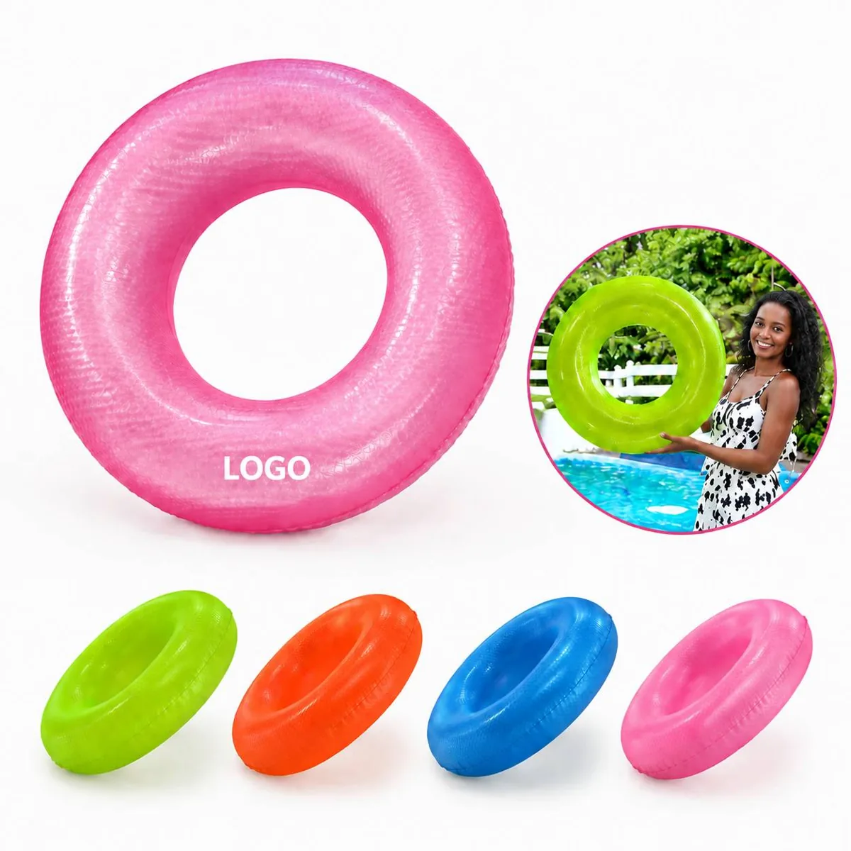 Inflatable PVC Swimming Ring with Multi-Chamber Safety for Everyday Use