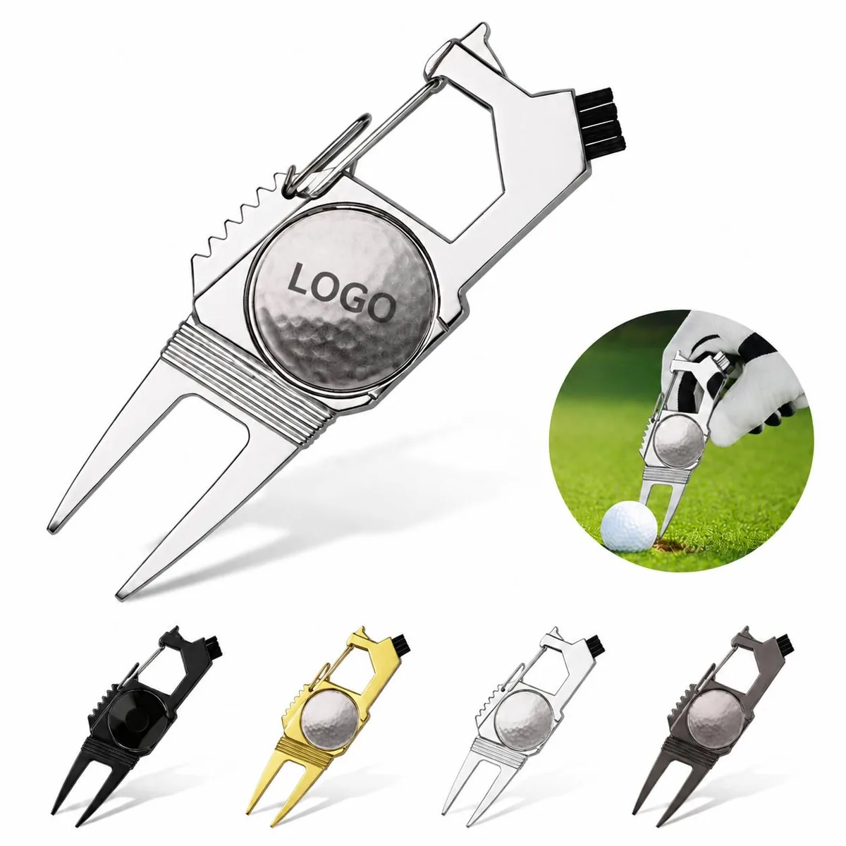 7-Inch Golf Divot Repair Tool with Forked End