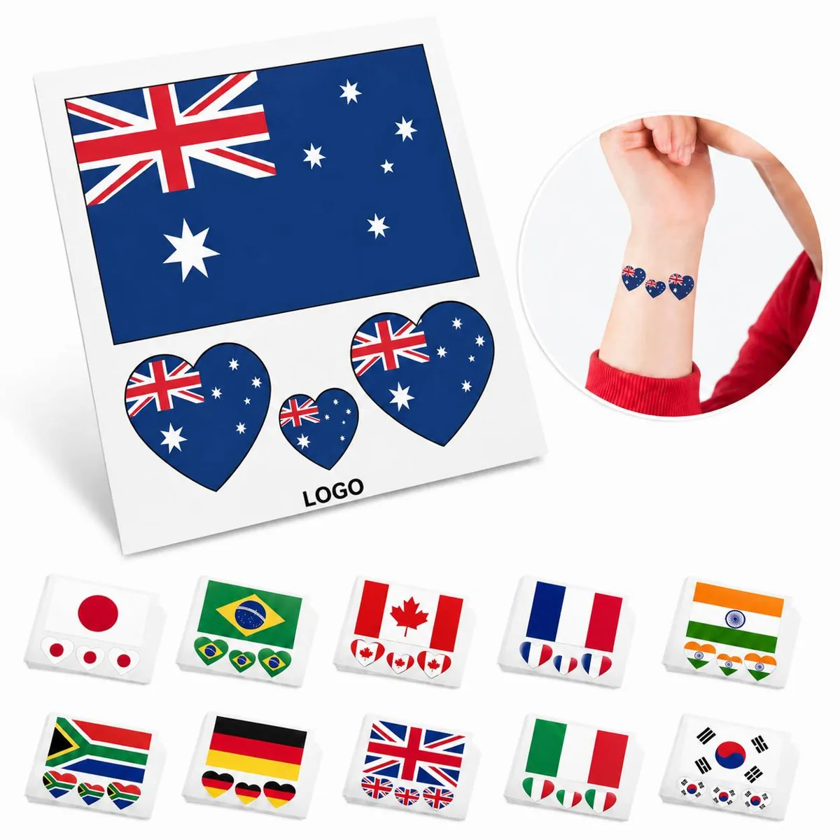 2026 National Flag Waterproof Temporary Tattoos for Everyday Use