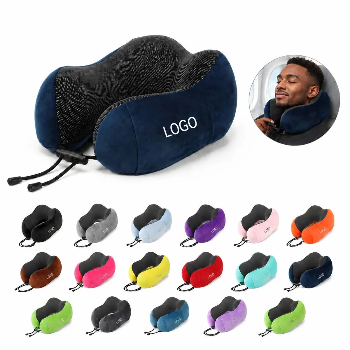 U-Shape Travel Pillow with Soft Memory Foam for Neck Support