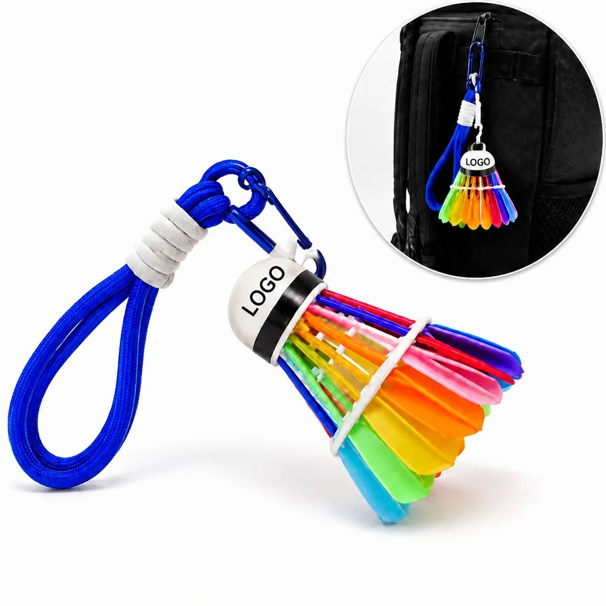 3D Printed Badminton Shuttlecock Keychain, Colorful Sports
