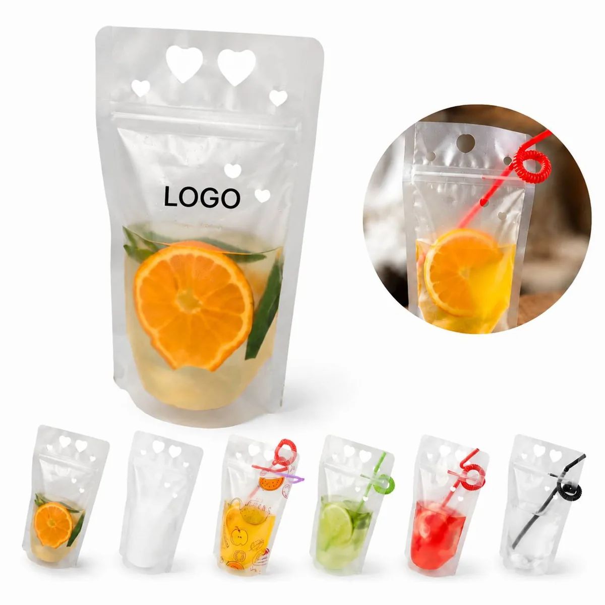 Clear Reusable Stand-Up Juice Pouch with Leak-Resistant Cap