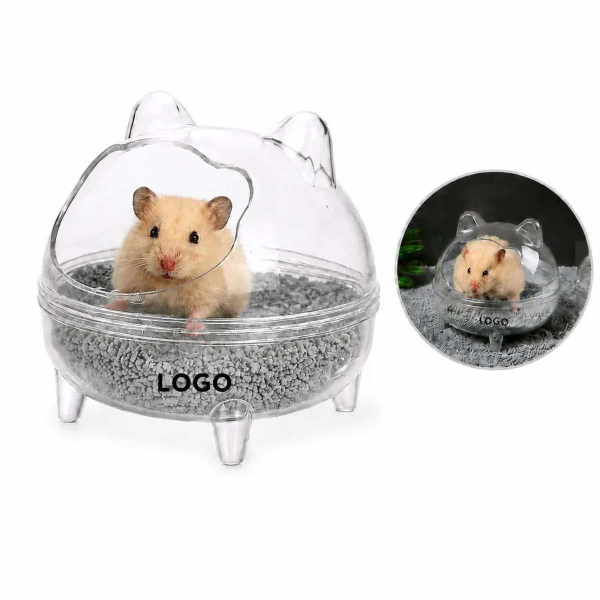 Clear Acrylic Hamster Litter Box with Low Entry