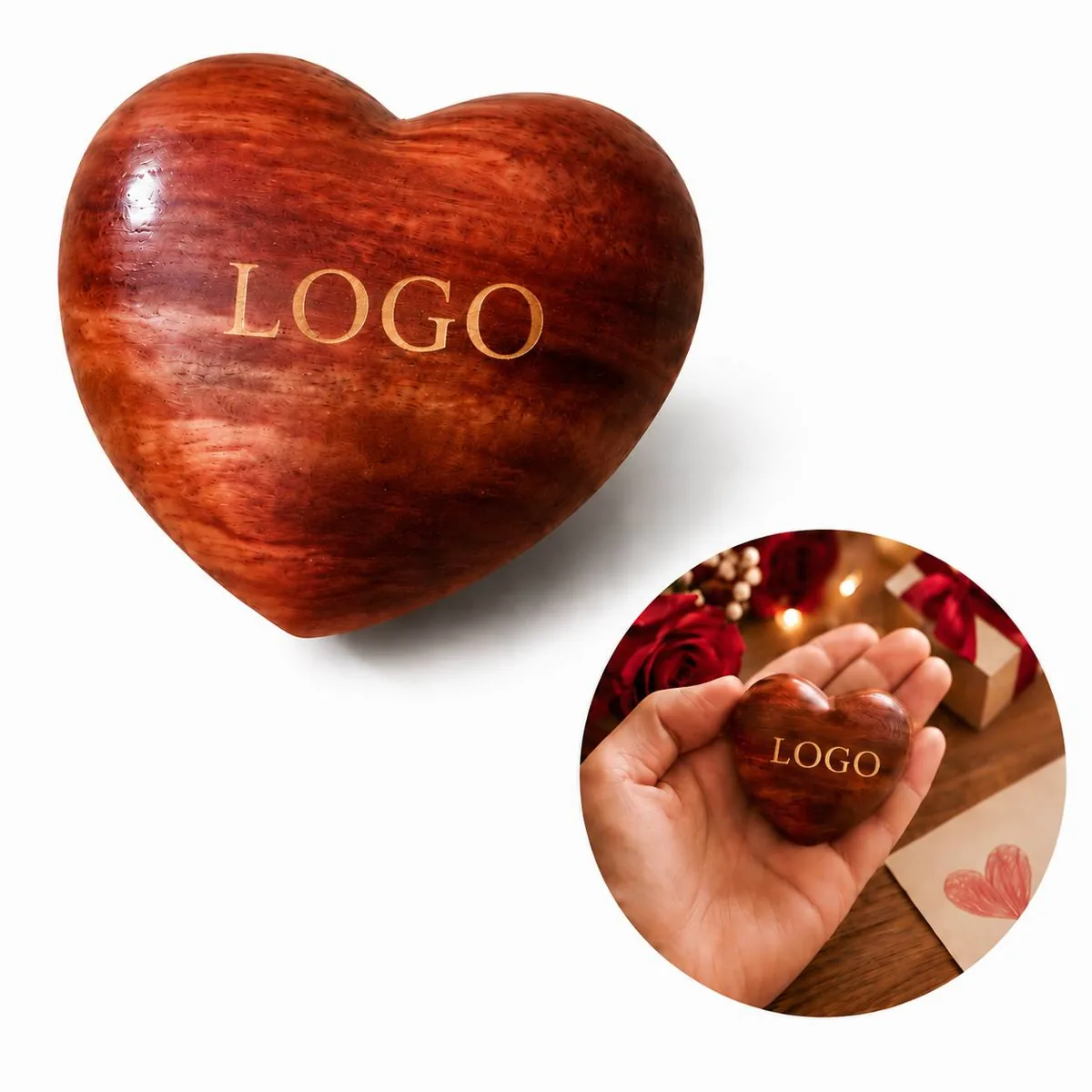 Personalized Wooden Heart Keepsake Box for Photos & Mementos