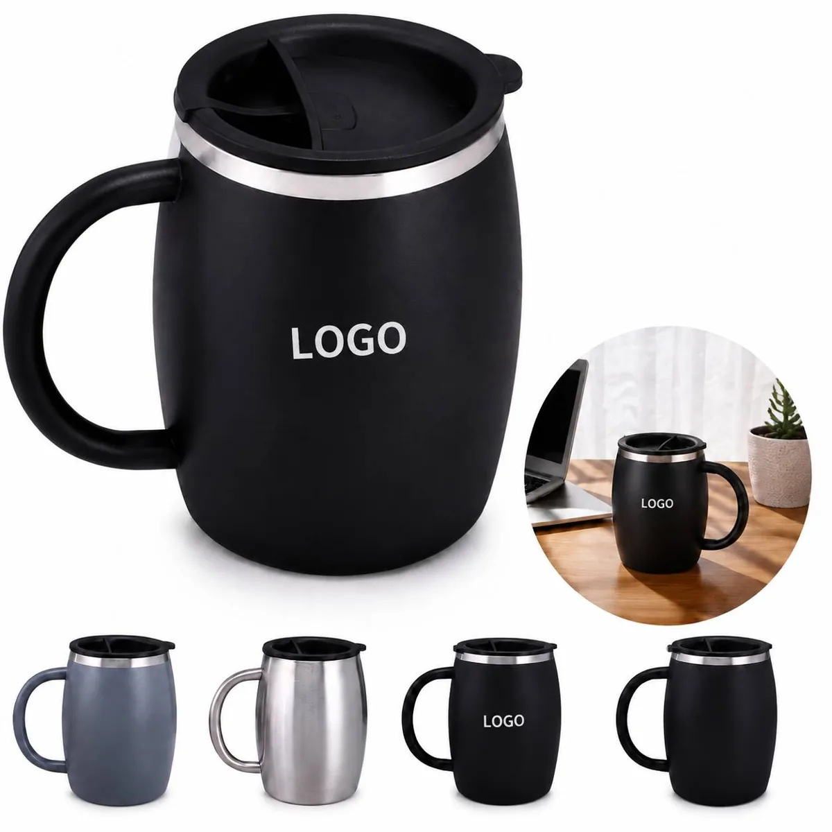14 oz Insulated Stainless Steel Tumbler with Handle