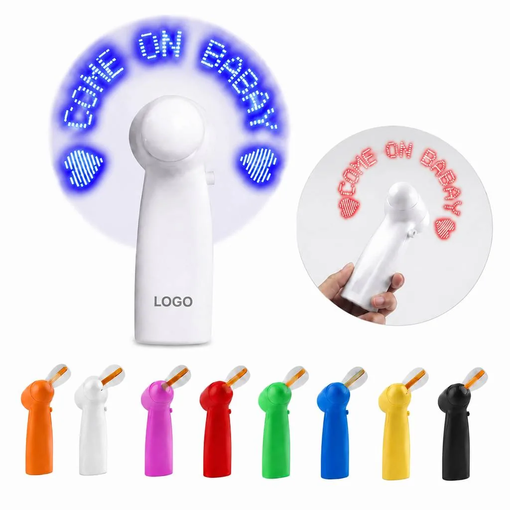 Custom LED Message Cooling Fan with Strap, Rechargeable