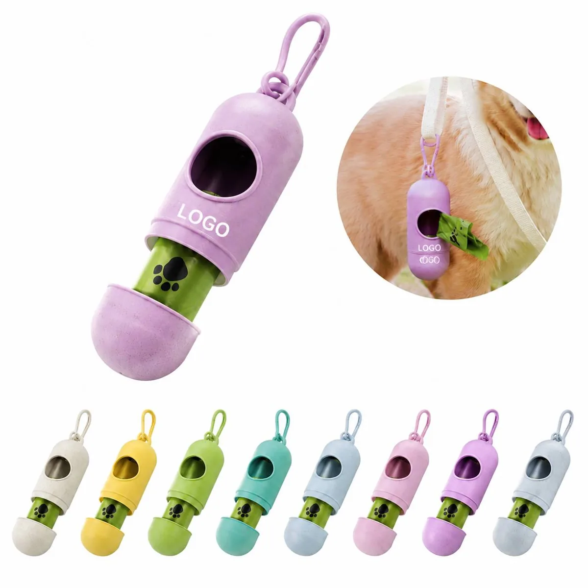 Eco-Friendly Bone-Shaped Dog Waste Bag Dispenser with Leash