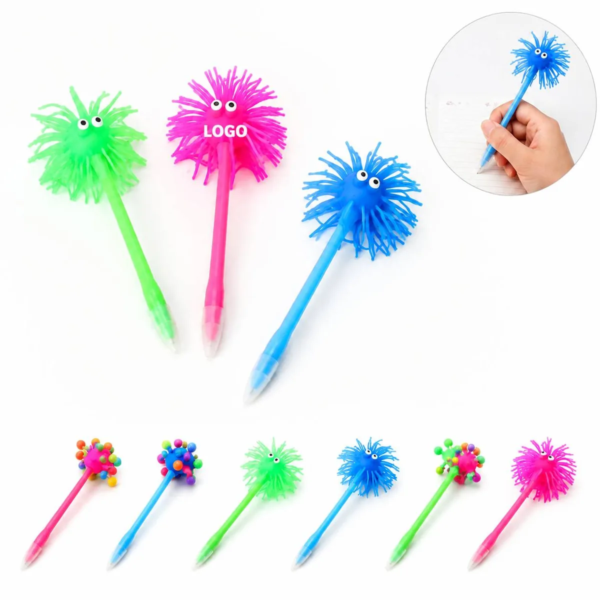 Monster Pom-Pom Fidget Pen - Smooth Writing Stress Relief