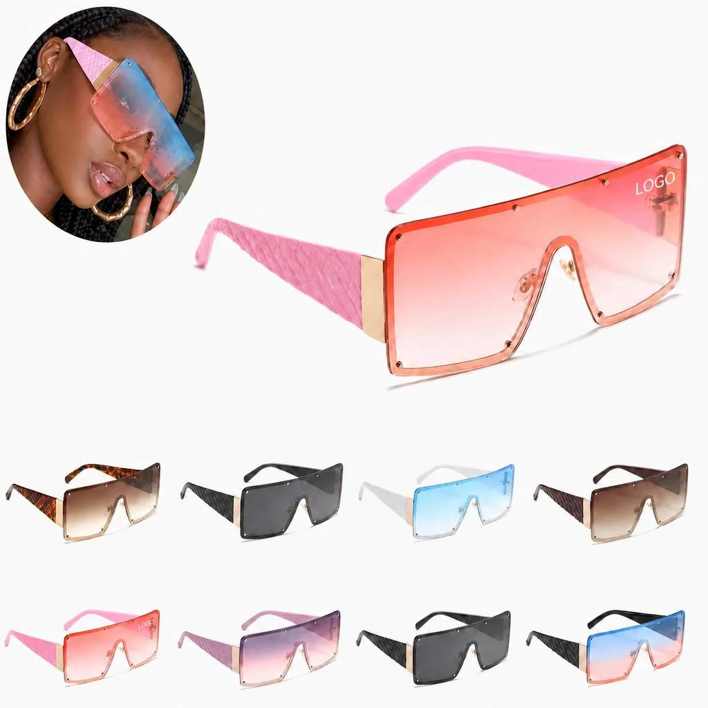 Oversized Square Shield Sunglasses for UV Eye Protection