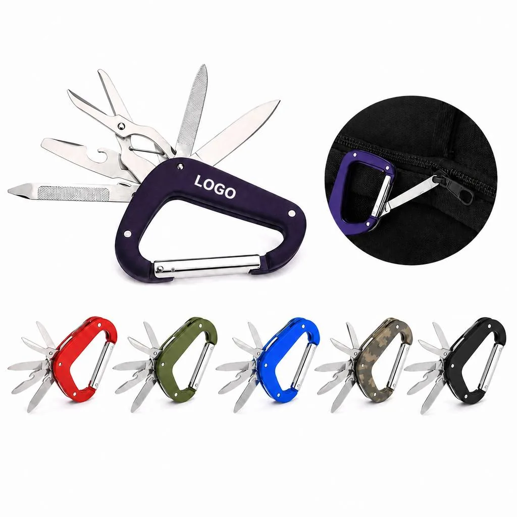 Compact Carabiner Multi-Tool with Knife and Screwdriver for Everyday Use