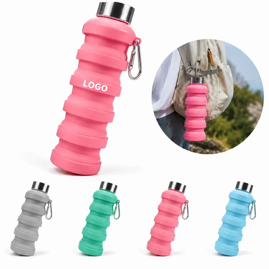BPA Free Collapsible Silicone Water Bottle for Travel