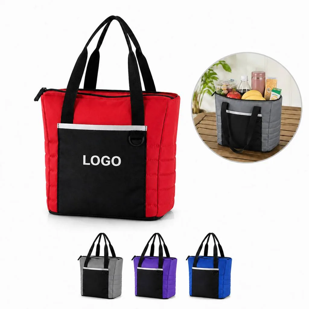 Double Down Quilted Lunch Cooler Insulated Bag with Added Functionality