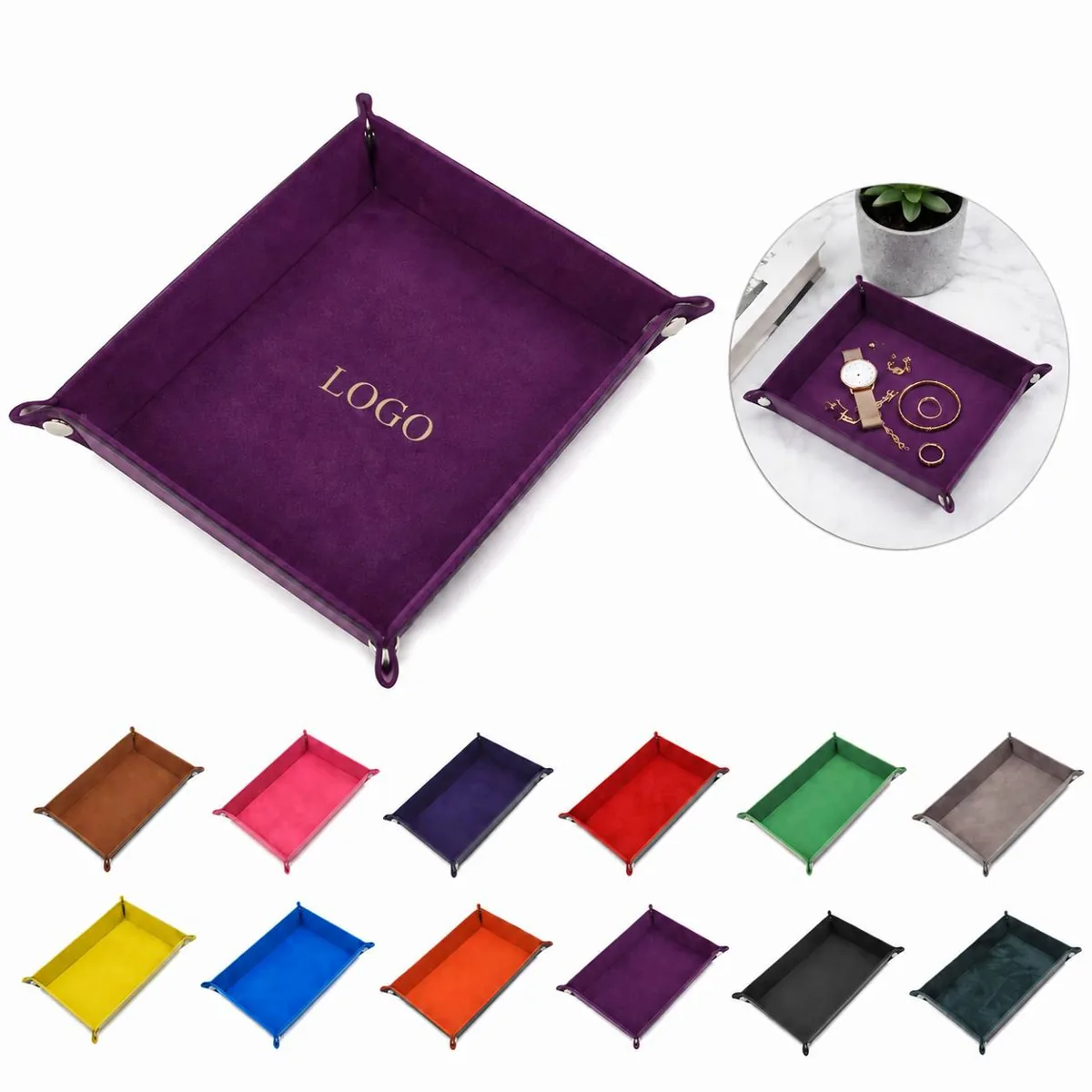 Foldable PU Storage Tray for Dice and Game Organizer