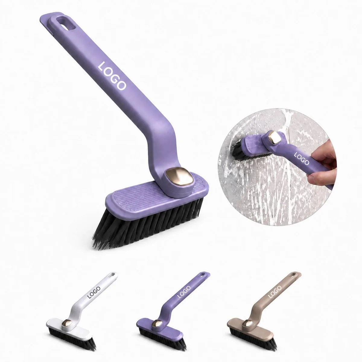 Hard Bristle Rotating Crevice Cleaning Brush for Tight