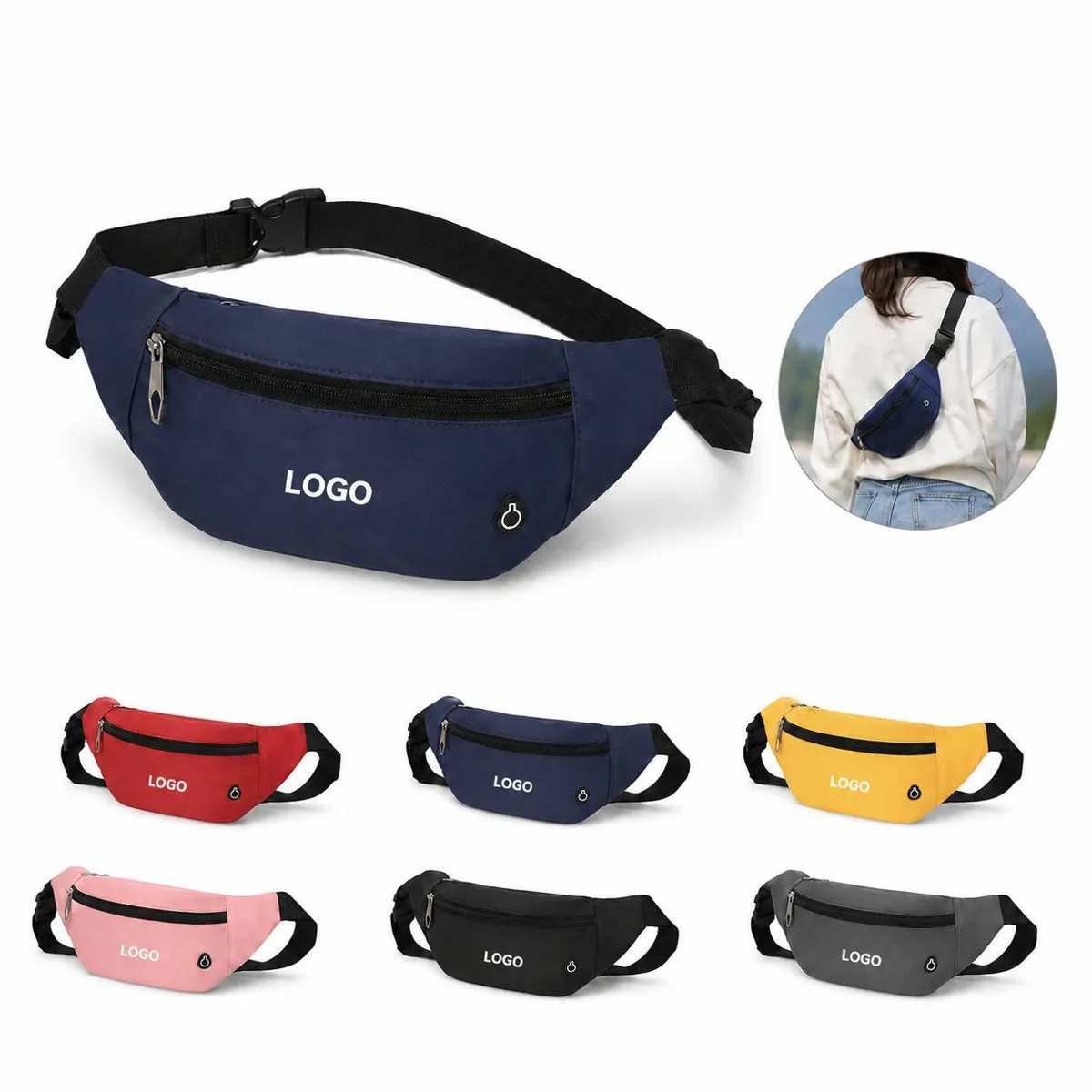Lightweight Water-Resistant Nylon Fanny Pack with Added Functionality