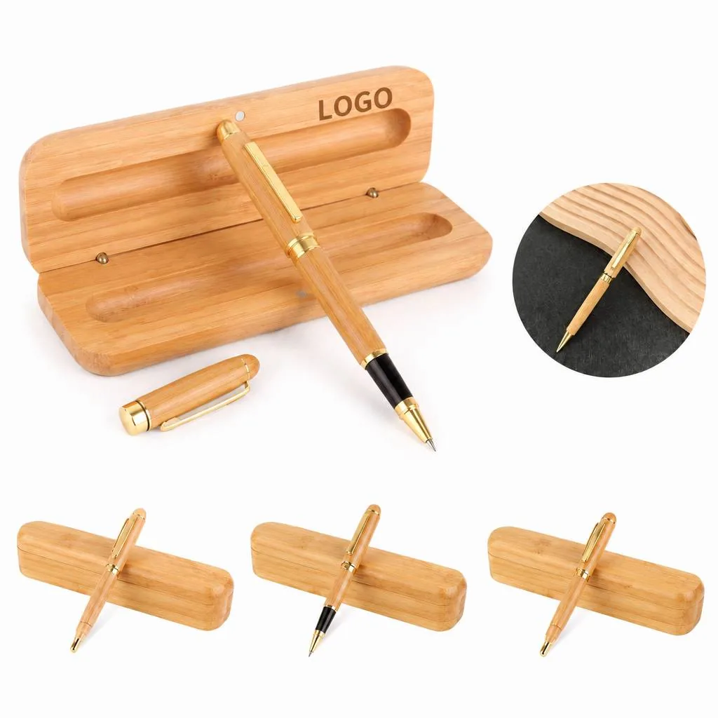 Luxury Bamboo Fountain Pen with Gift Box, Smooth Writing