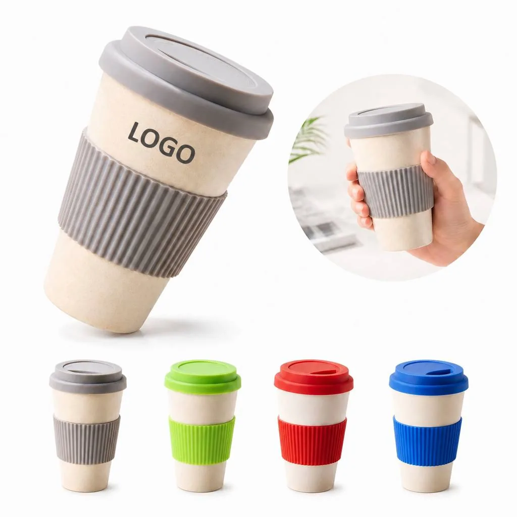 16 oz Eco-Friendly Bamboo Fiber Coffee Mug, Lightweight &