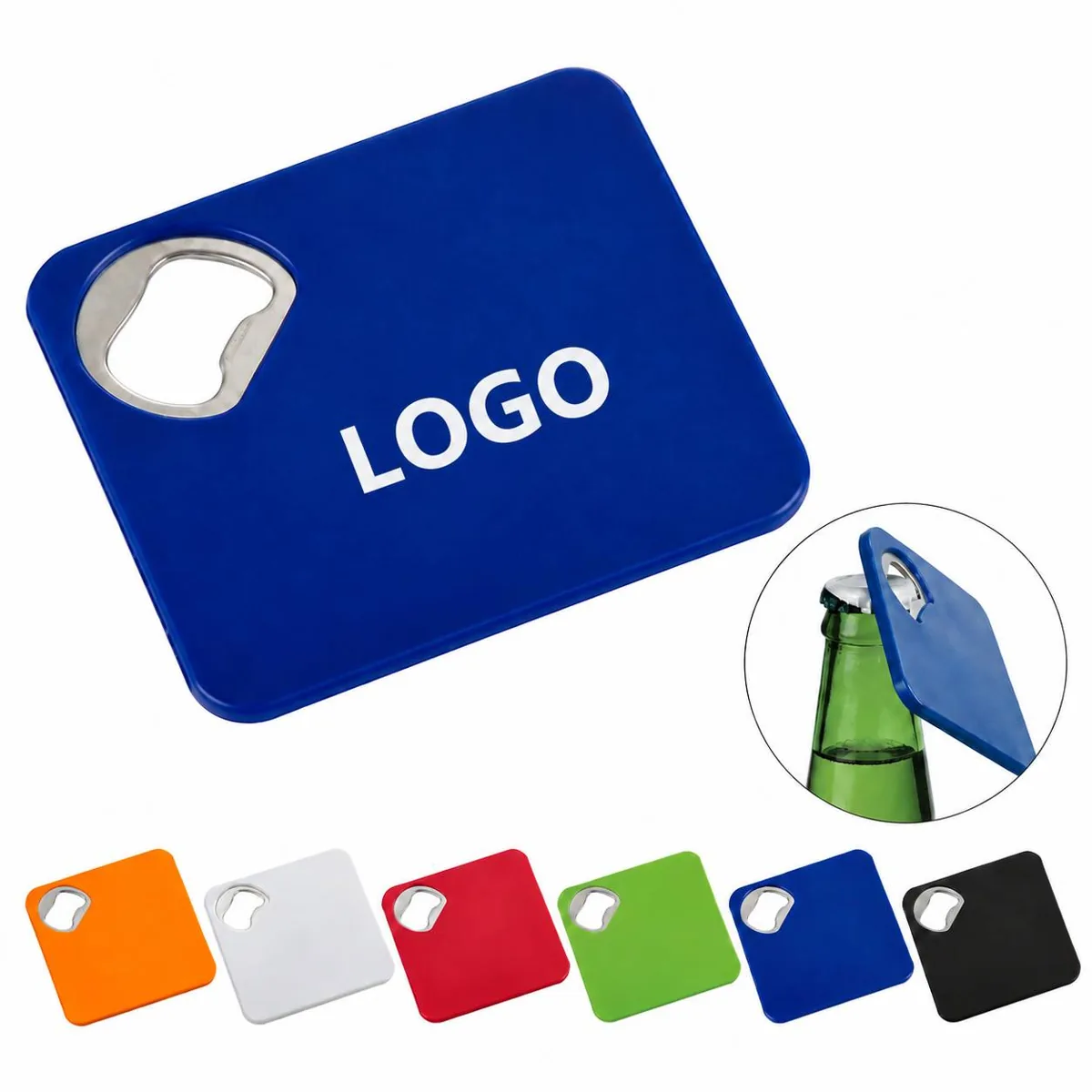 2-in-1 Custom Logo Coaster with Bottle Opener