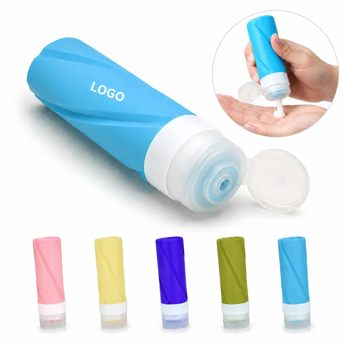 Leak-Proof Silicone Travel Bottles 4-Pack for Toiletries
