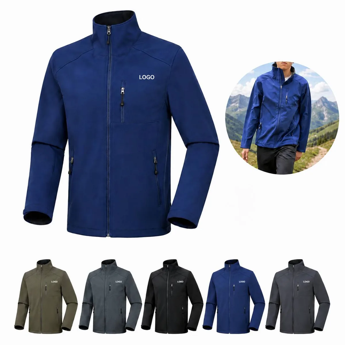 Windproof Softshell Jacket with Durable Water-Repellent