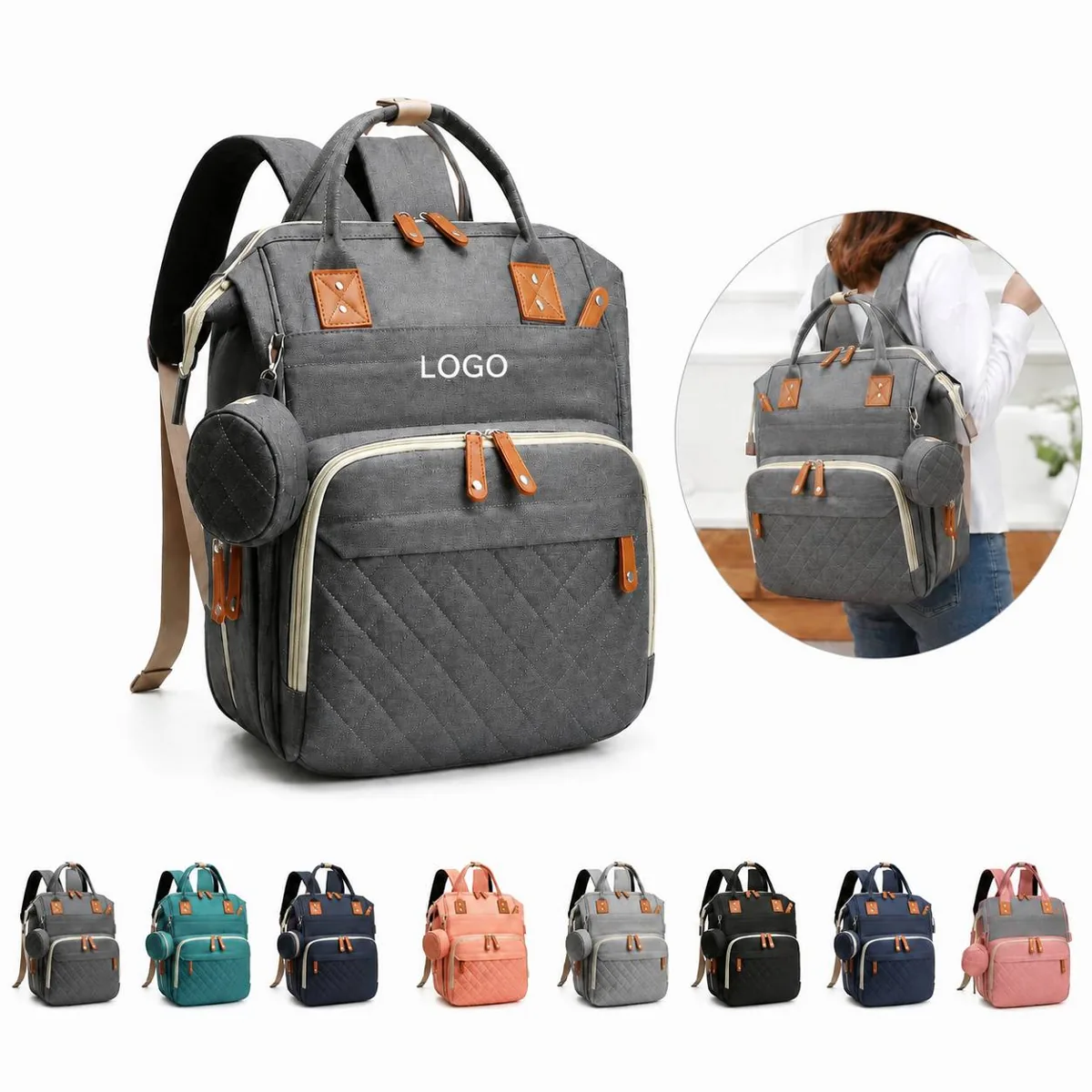 Easy-Access Diaper Backpack with Insulated Pockets &