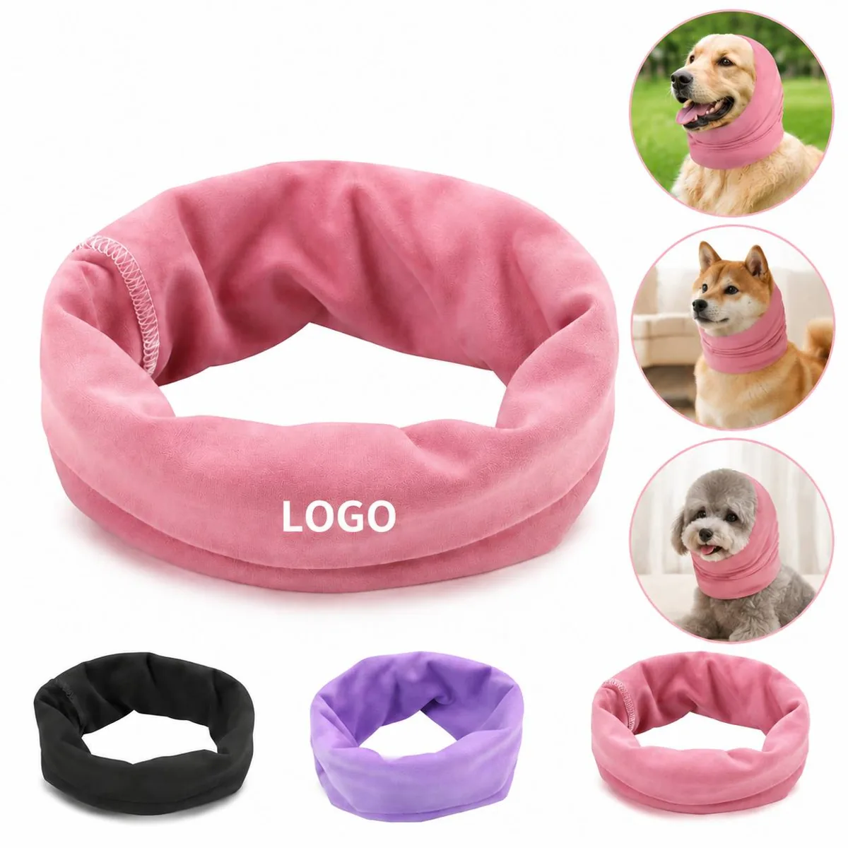 Calming Dog Headband Scarf with Adjustable Fit for Anxiety