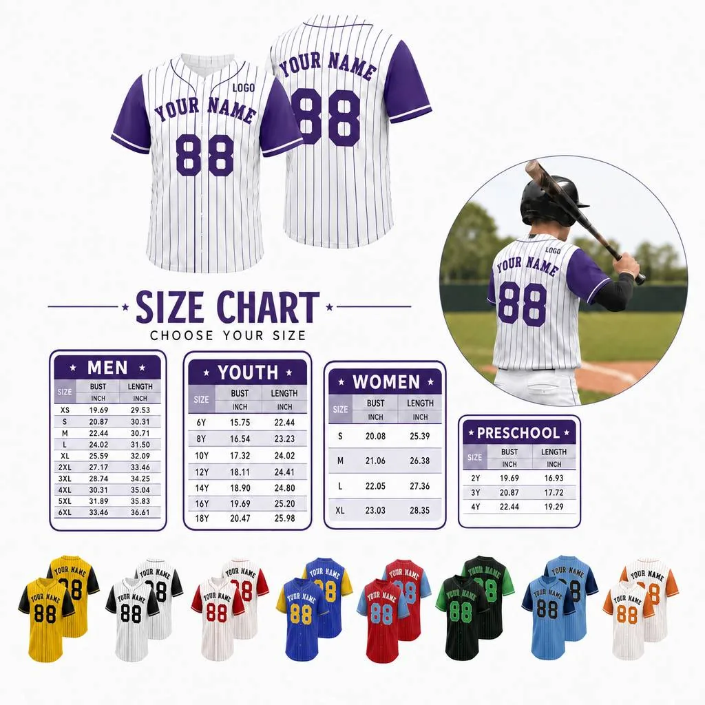 Striped Baseball Jersey For Sportswear & Uniforms