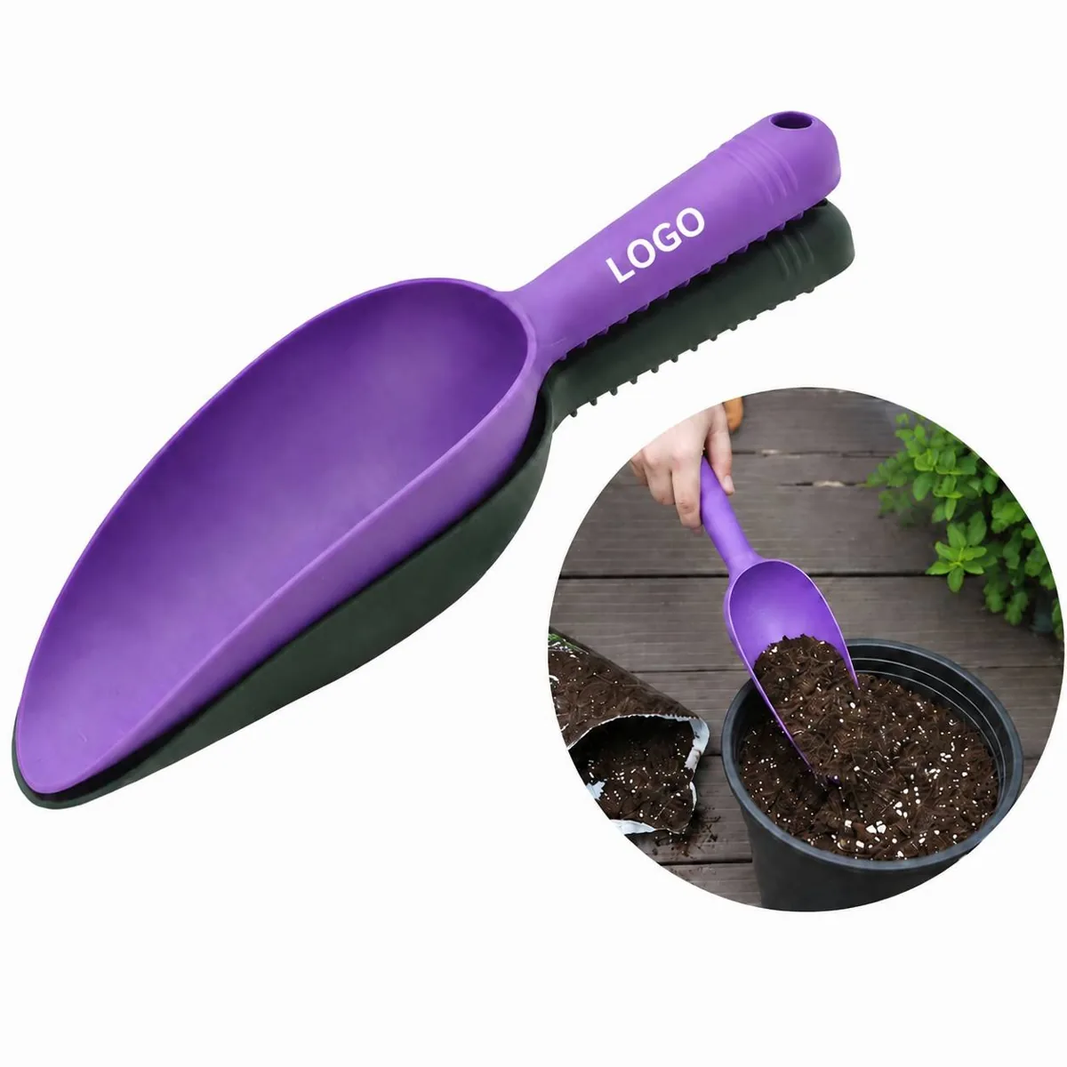 Thickened Plastic Garden Shovel with Ergonomic Handle for Everyday Use