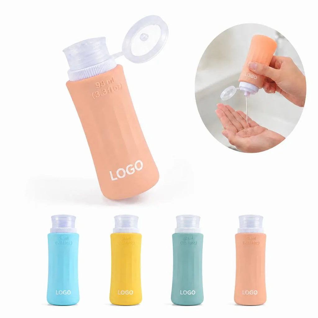 Refillable Round Bottle with Vertical Stripe Grip