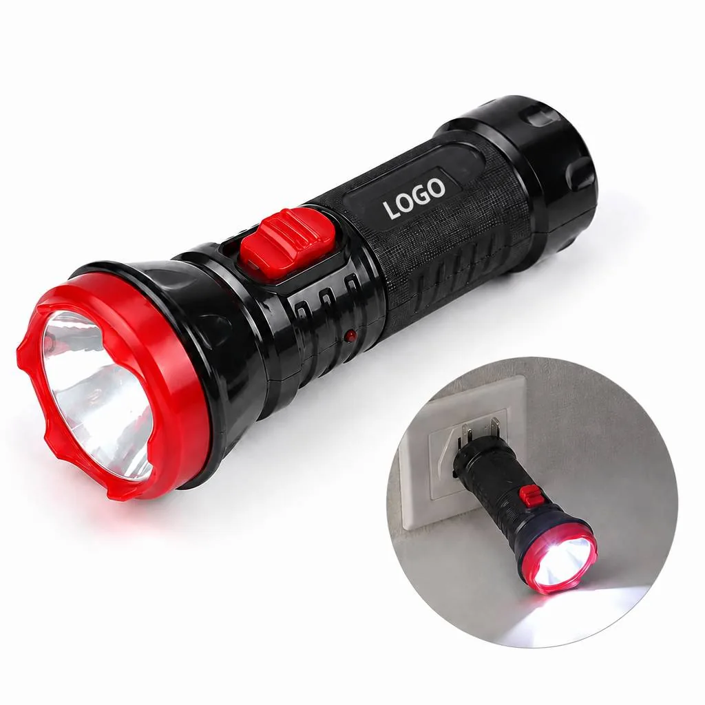 Rechargeable LED Flashlight, Waterproof Plastic, Portable