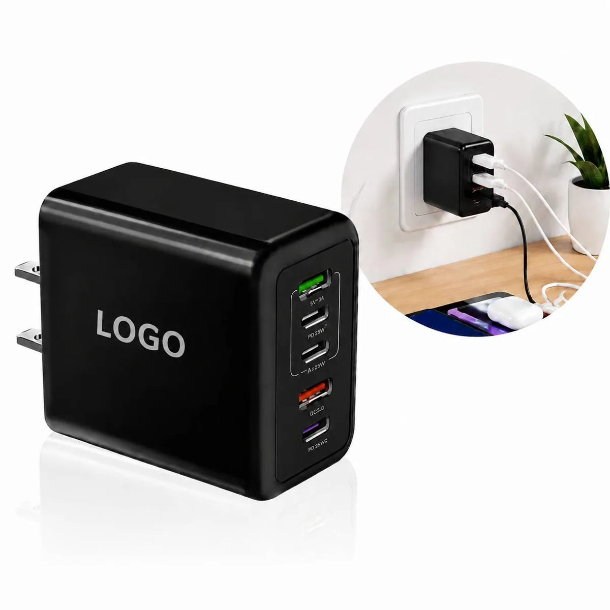 120W USB-C Wall Charger with 4-Port Fast Charging